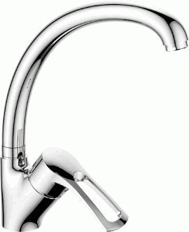 смеситель кухня ROSSINKA картридж д.40 мм с высоким поворотным изливом T40-23