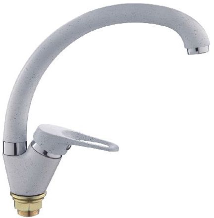 смеситель кухня LEDEME картридж д.40мм с гайкой, белый матовый L5913H