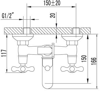 смеситель ванна LEMARK Standard короткий излив LM2102C