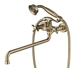 41055-1  KAISER Cross ванна  дл/излив крест кер. Bronze