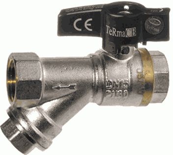 кран шаровой с фильтром TeRma CB 1/2" в/в бант 30238