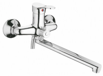 смеситель ванна LEDEME картридж д.35мм длинный излив 30 см дивертор в корпусе L2214