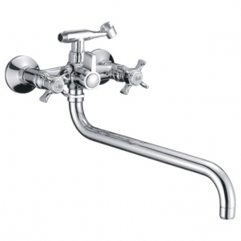 смеситель ванна LEDEME круглый излив, крест , керамика, цинк L2611