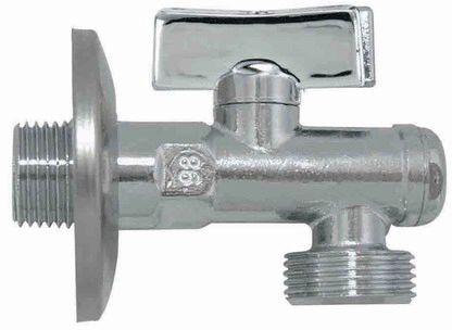 кран шаровой угловой BUGATTI 1/2 x 3/4" с фильтром н/н  (серия 890)