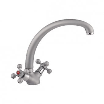 смеситель кухня LEDEME литой излив крест матовый керамика L4219-1