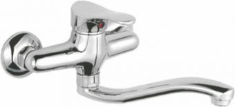 смеситель кухня LEDEME картридж д.35мм настенный, поворотный излив 25 см, цинк L4614-В