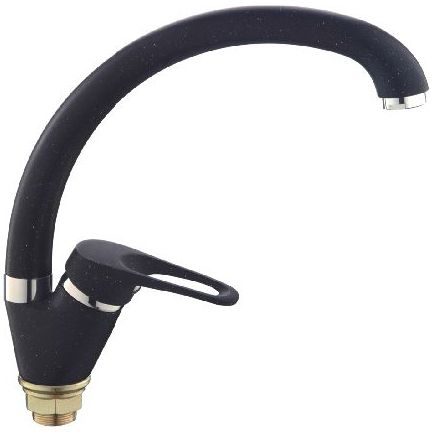 смеситель кухня LEDEME картридж д.40мм с гайкой, черый матовый L5913F