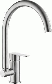 смеситель кухня LEDEME картридж 35мм c гайкой, нерж. L74003