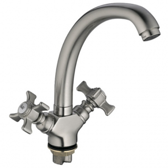 смеситель кухня LEDEME литой излив с гайкой керамика матовый L5911A