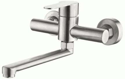 смеситель кухня LEDEME настенный, длинный излив L25FA, нерж. L74603