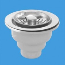 Выпуск для сифона 1 1/2"-113мм McALPINE сьем. реш. нерж. MRSKW7ST 