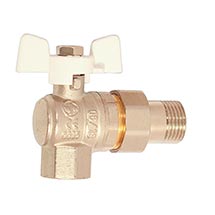 222 Кран шар. (Американка ) угловой 3/4 " WaterMark белая  ручка /6 шт/ 