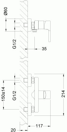 смеситель душ LEMARK Aura хром LM0603C