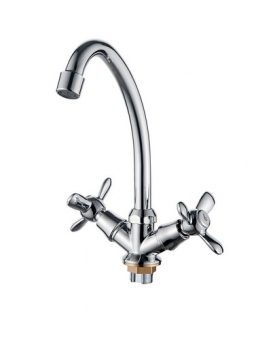 смеситель кухня LEDEME крест гайка керамика (цинк) L4912