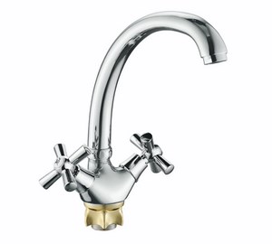 1423  VIKO кухня крест., цинк, литой излив с гайкой, .24 шлица Chrome