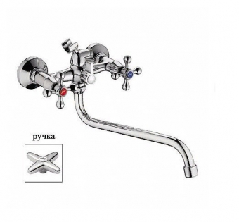 смеситель ванна LEDEME крест керамика переключение душа картридж L2320