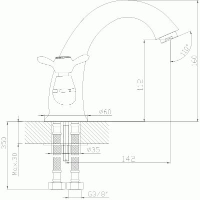 смеситель умывальник ROSSINKA монолитный керамика Q02-61