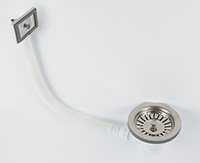 412  Перелив гибкий д/мойки 3-1/2"(диам. 90мм) VIKO  квад.  переливом 