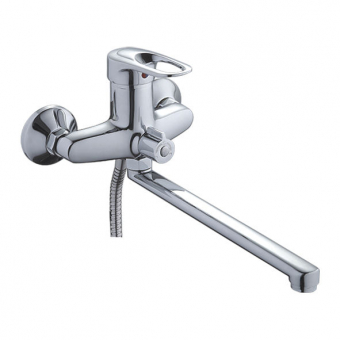 смеситель ванна LEDEME картридж д.40мм длинный излив L-30 дивертор в корпусе цинк L2228-В