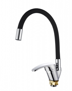 3224  VIKO кухня боковой с черным гибким изливом ф40, цинк, с гайкой 