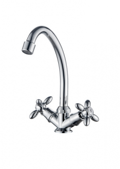 смеситель кухня LEDEME крест керамика, (цинк) L4027