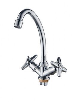 смеситель кухня LEDEME крест гайка керамика (цинк) L4920