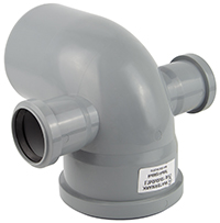 Колено D=110х90* с двумя отводами 50 справа/слева Watermark /25 шт/