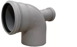 КОЛЕНО D=110 х90* с отводом 50 сзади (фронтальный) ПП Pro Aqua