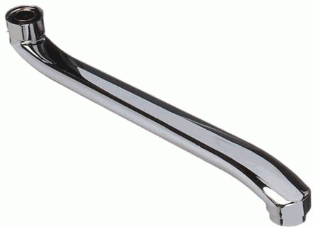 излив для смесителя для ванны плоский S-образный с аэратором 35см MELODIA MKP20714P