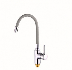 4468  VIKO кухня боковой с серым гибким изливом Ø35 с гайкой (нерж. сталь), Silver 