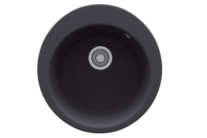 Мойка-Мраморная "KAISER"  (круглая) Ф510 Black&Silver (цв.110)