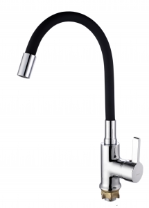 4024  VIKO кухня боковой с черным гибким изливом Ø35, цинк, с гайкой Chrome