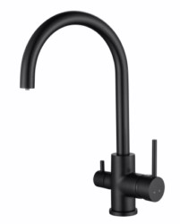 26744-9  KAISER Merkur кухня бок под фильтр R-излив Ф35 Black-Mat
