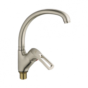 смеситель кухня LEDEME утка картридж д.40мм с гайкой сатин L5925A