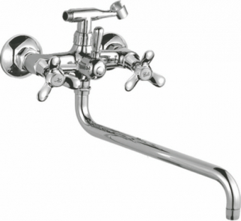 смеситель ванна LEDEME круглый излив крест керамика L2612