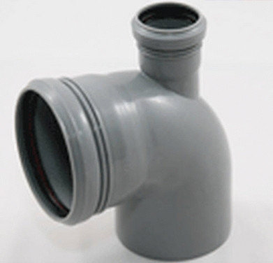 КОЛЕНО D=110 х90* с отводом 50 наверх (прямой) ПП Pro Aqua