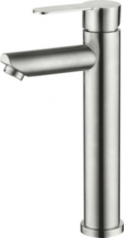 смеситель умывальник LEDEME высокий излив, картридж д.35мм с гайкой, нерж. L71103