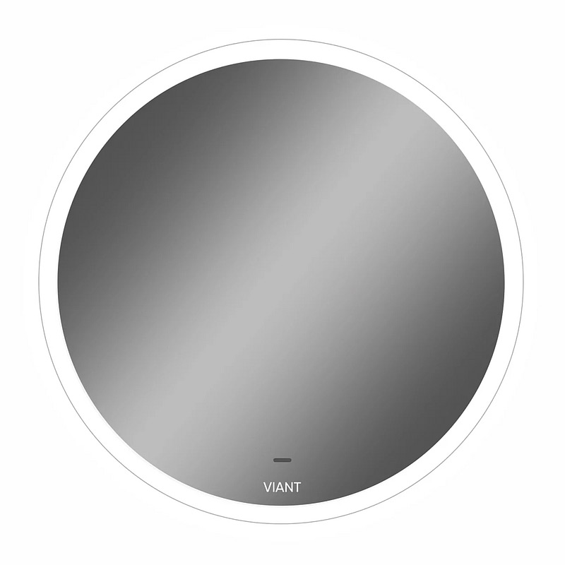 зеркало Мюнхен Led 70х70х3 с подсветкой круглое в белой рамке