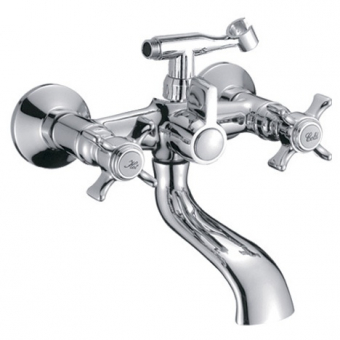 смеситель ванна LEDEME короткий излив, крест плоский, керамика, цинк L3011