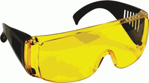 очки защитные желтые с дужками (12220)