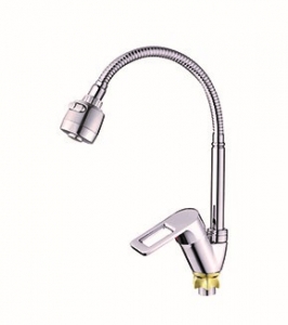 6574  VIKO кухня боковой с гибким изливом Ф40, цинк, с гайкой 