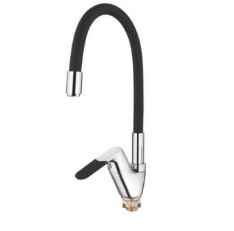 смеситель кухня LEDEME картридж д.35мм, гибкий шланг, боковой, чёрный, L4153-2