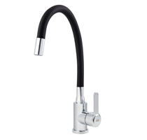 4432  VIKO кухня боковой с черным гибким изливом Ø35, нерж.сталь, с гайкой, Chrome