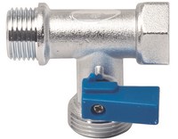 270 Кран KAISER стир. прох.1/2"х3/4"х1/2" /син руч/ 20