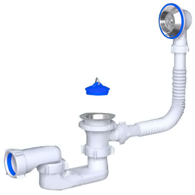 Е050 Сифон Ани 1-1/2" с вып. и перел. плоский