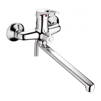 смеситель ванна LEDEME картридж д.35мм длинный излив S-30 дивертор в корпусе L2213