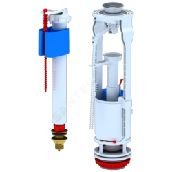 WC9520С Набор арматуры АНИ 1/2", двойной, нижний (хром), латунь