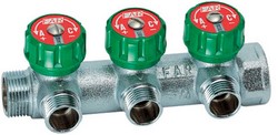 Коллектор 3/4" х 1/2" - 3 вых. FAR (EU) с вставкой под плоское