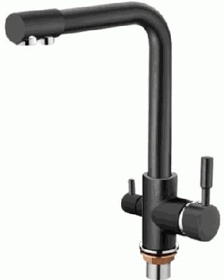 смеситель кухня LEDEME с выходом для питьевой воды, черный L4055B-3