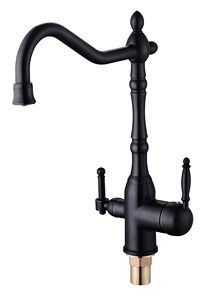 5324  VIKO кухня боковой под фильтр (латунь) Ф35 Black marble